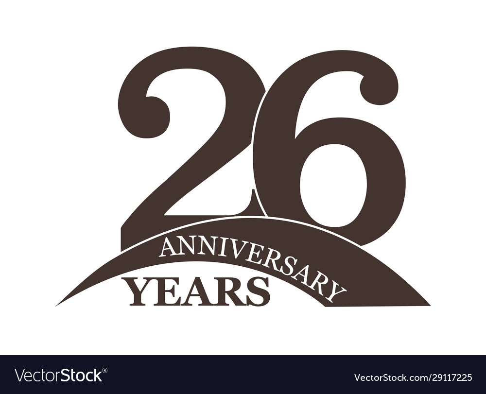 26 years anniversary flat simple design