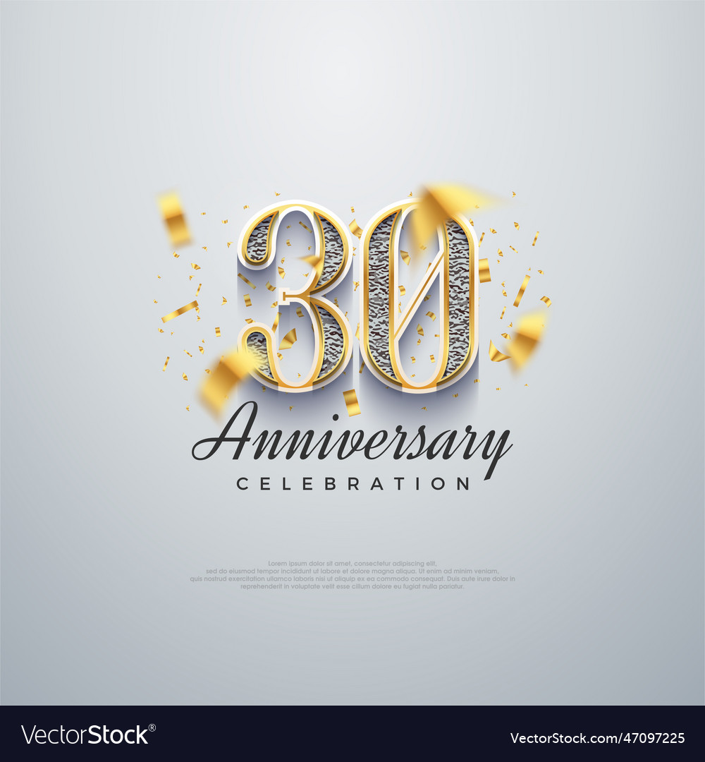 30th anniversary number shiny luxury premium Vector Image