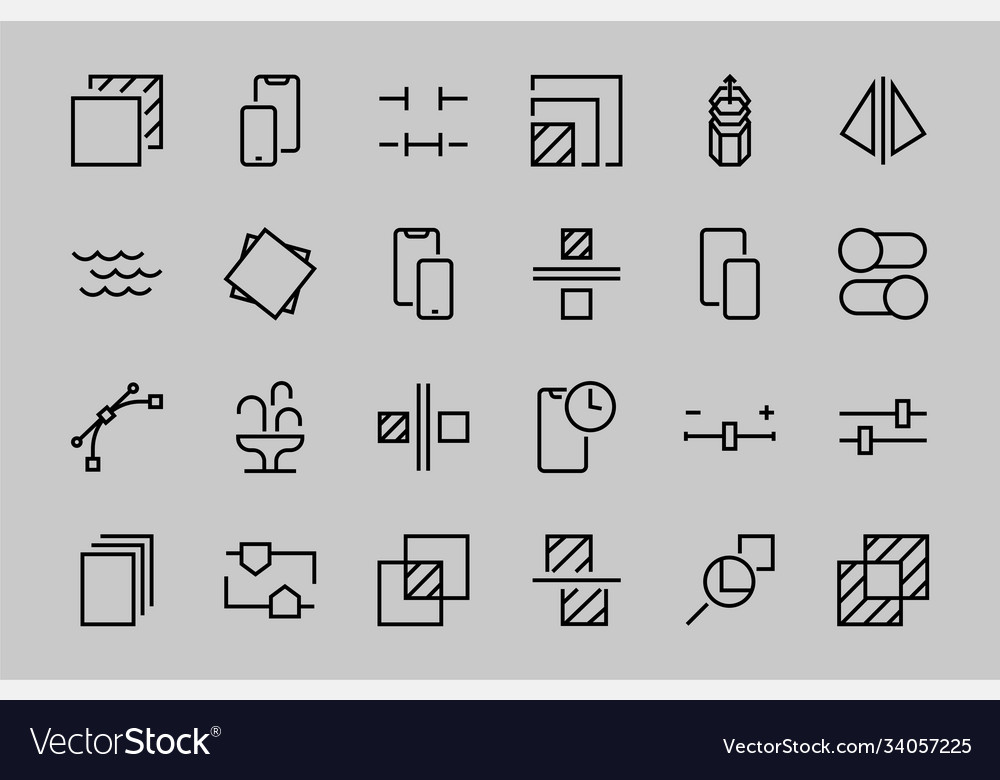A simple set image editing related line vector image A simple set image editing related line