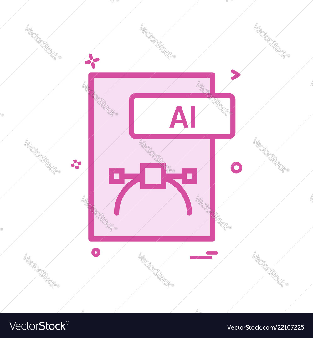Ai file format icon design vector image Ai file format icon design