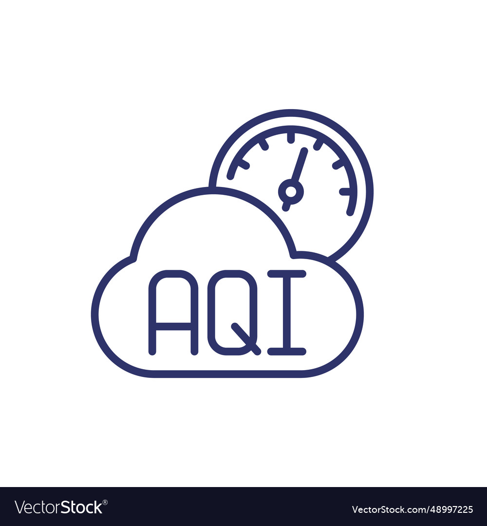 Air quality index aqi line icon Royalty Free Vector Image
