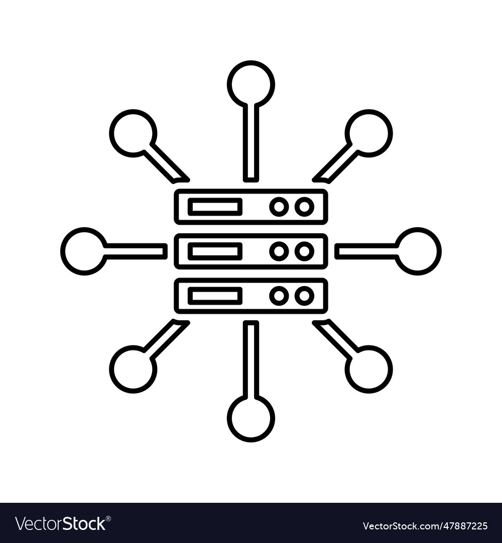 Big data icon line outline symbol