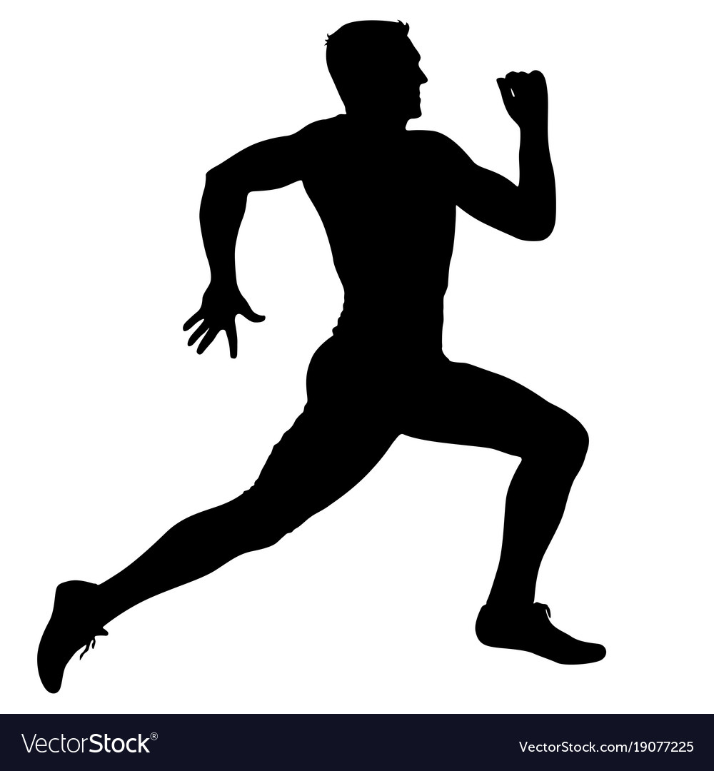 Schwarze Läufer Sprinting Silhouette