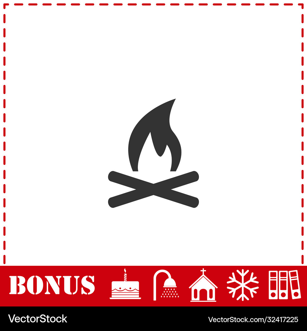 Bonfire icon flat Royalty Free Vector Image - VectorStock