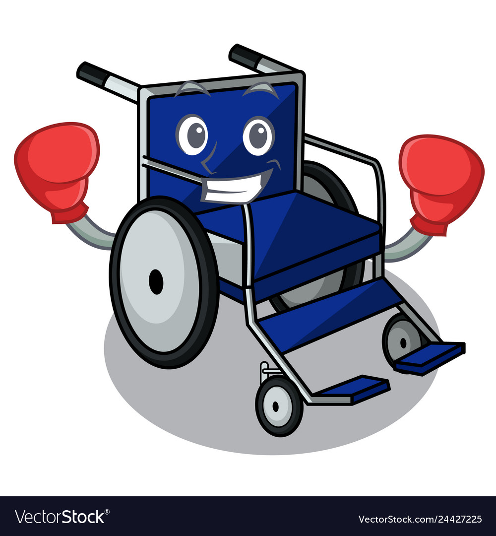 Boxing wheelchair isolated with in the cartoon Vector Image