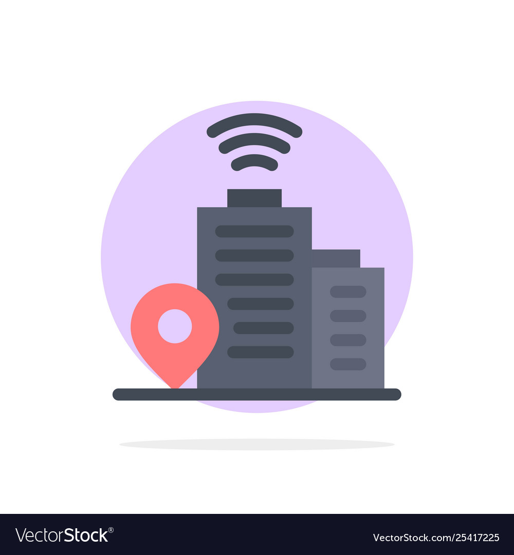 Building wifi location abstract circle background vector image Building wifi location abstract circle background