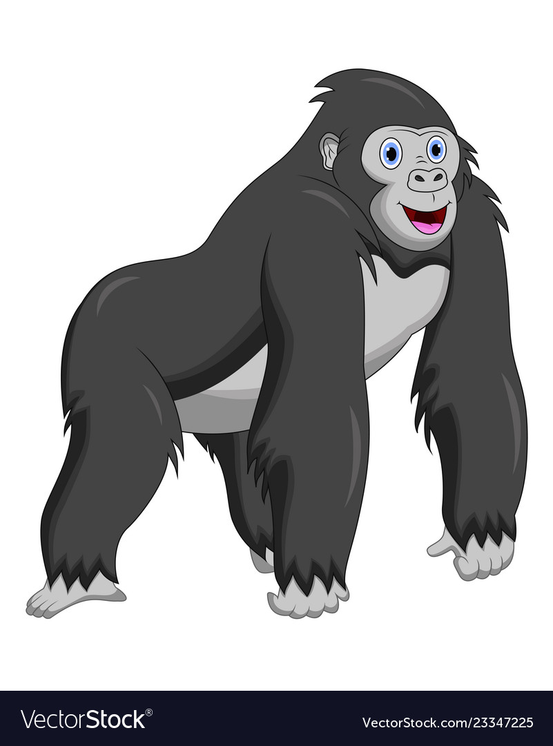 Cartoon funny gorilla Royalty Free Vector Image