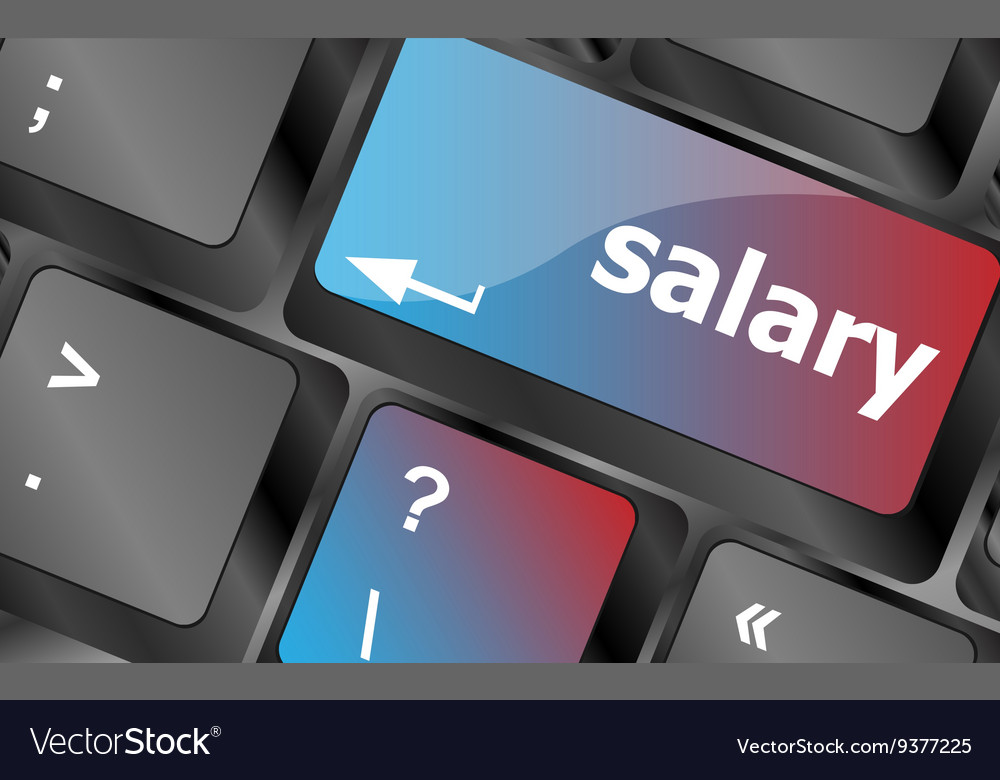 Computer keyboard keys with salary button