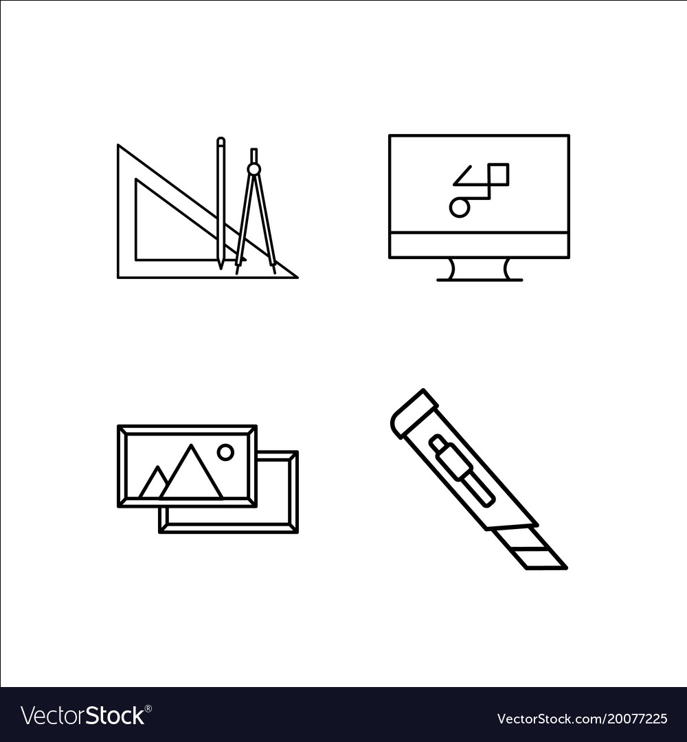 Design and studio simple linear icon setsimple