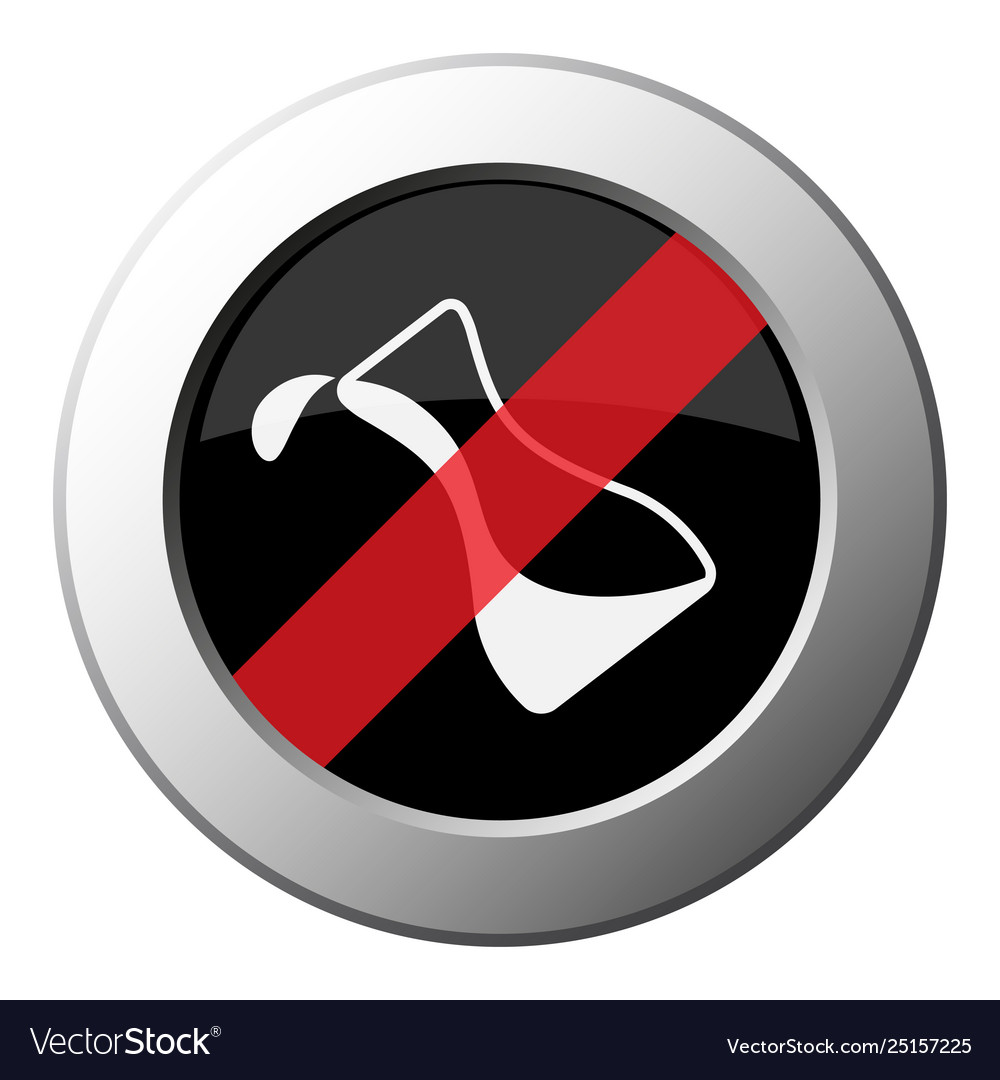 Flask with a drop ban round metal button vector image Flask with a drop ban round metal button