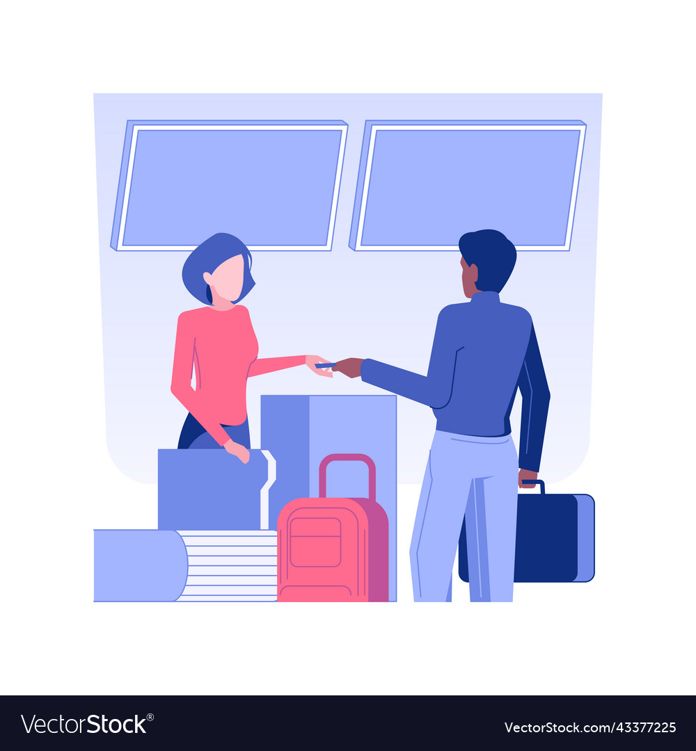 Flight check-in isolated concept