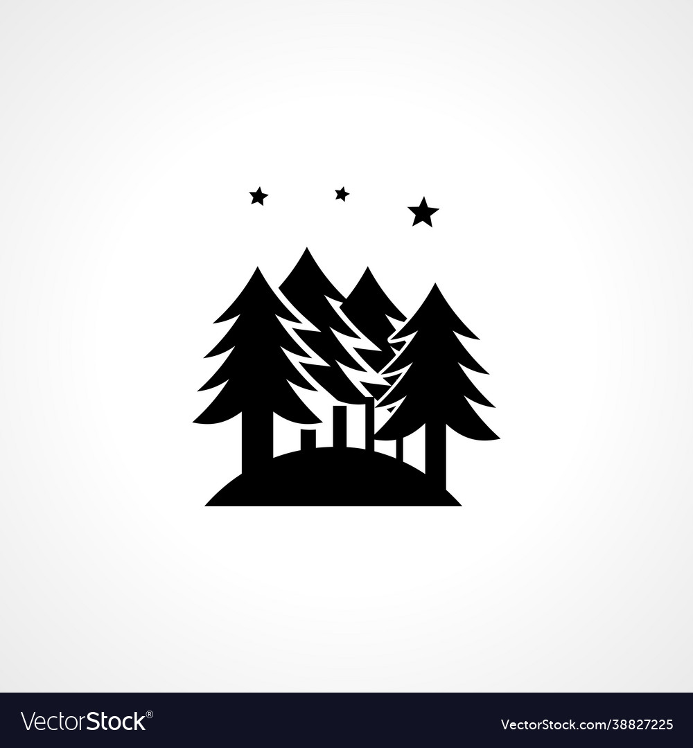 Forest icon tree simple isolated