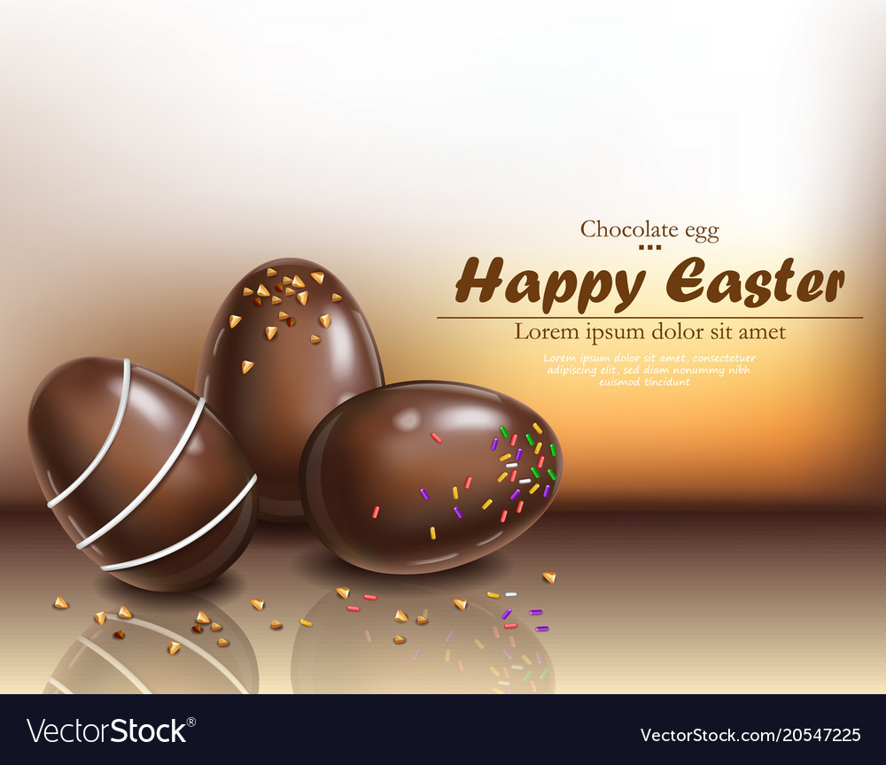 Happy easter chocolate eggs card 3d