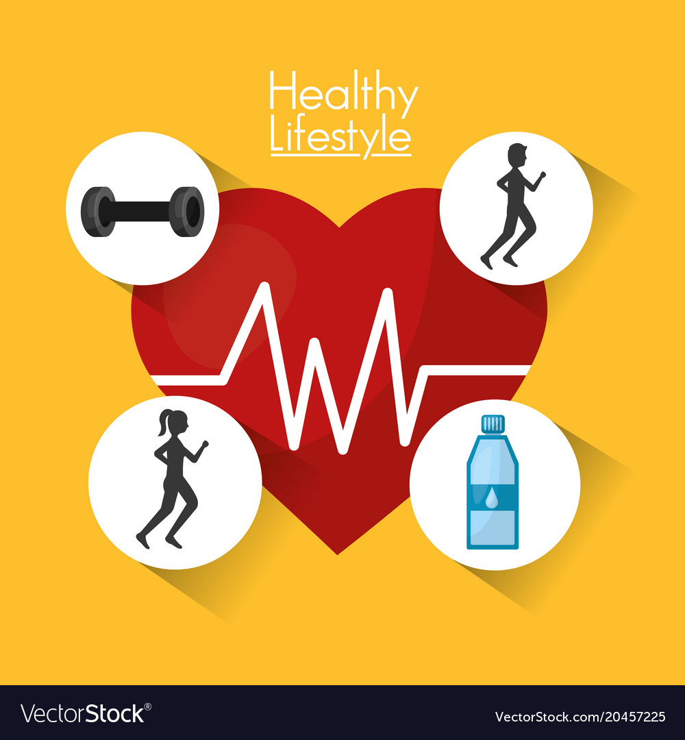 Healthy lifestyle sport food Royalty Free Vector Image