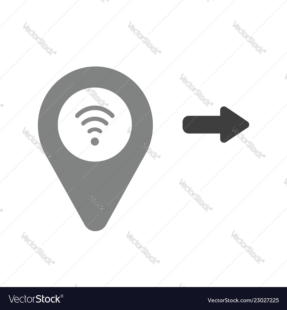 Icon concept of map pointer with wireless wifi