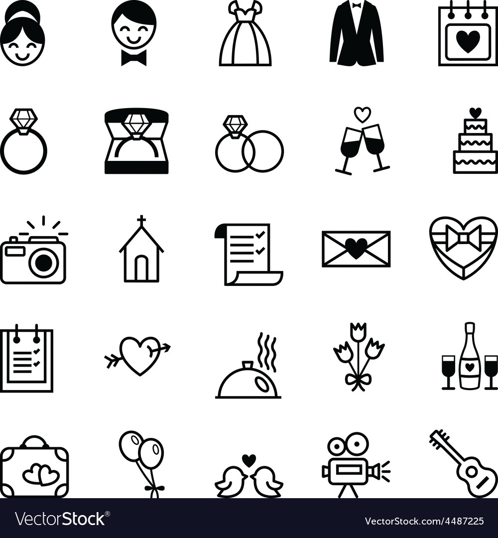 Download Icons preparation for the wedding Royalty Free Vector Image