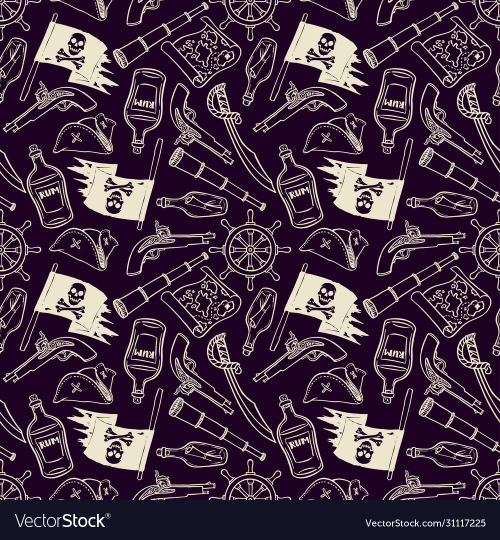 Pirate Attributes Seamless Pattern