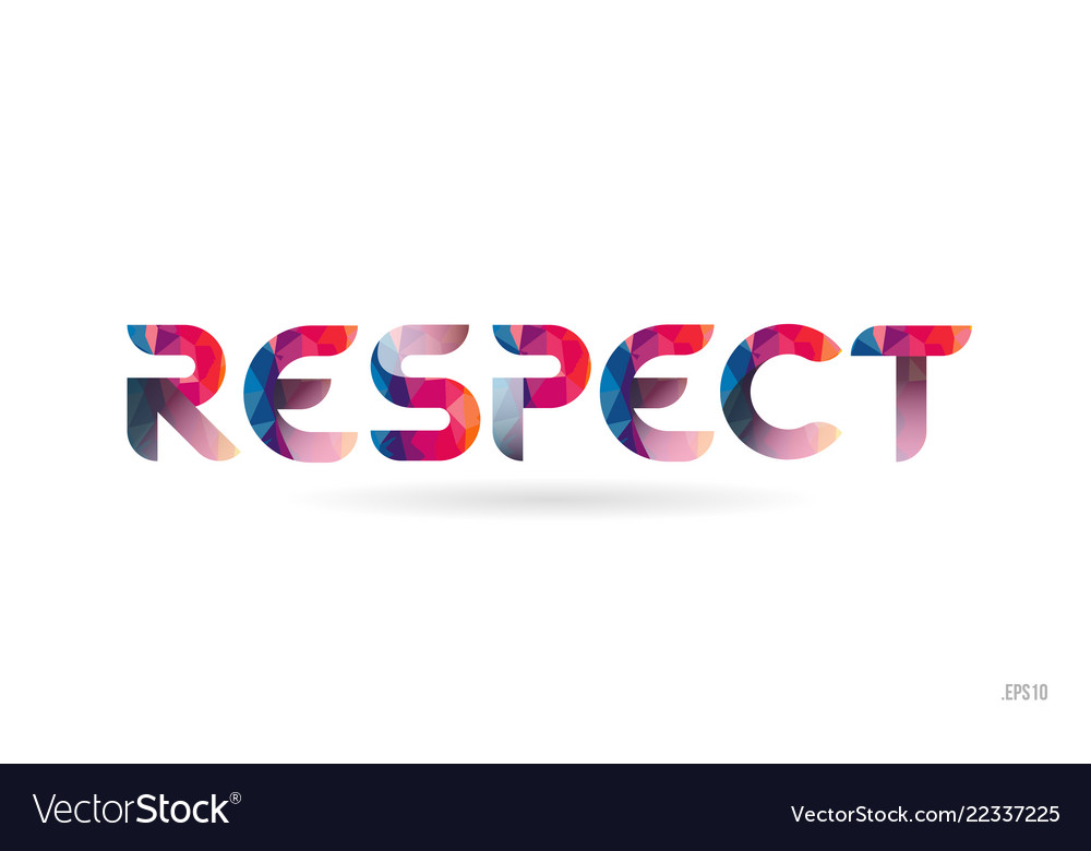 Respect colored rainbow word text suitable for Vector Image