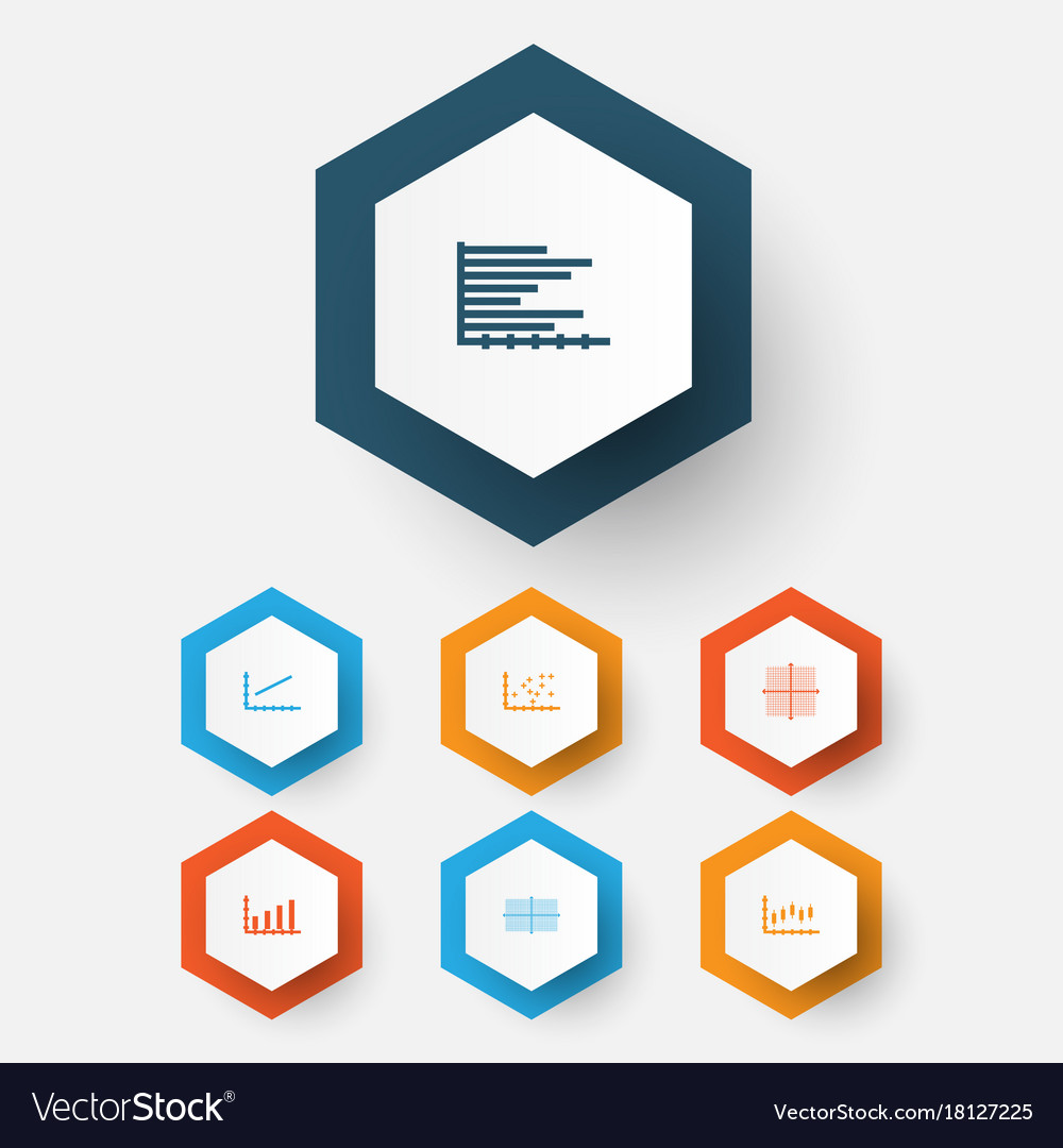 Set of graphs diagrams and statistics icons