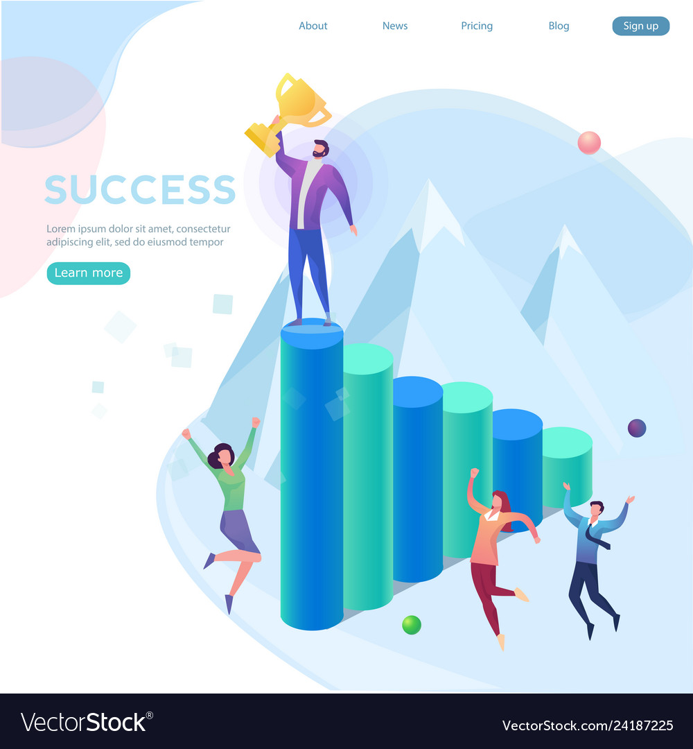 Teamwork success flat design business people