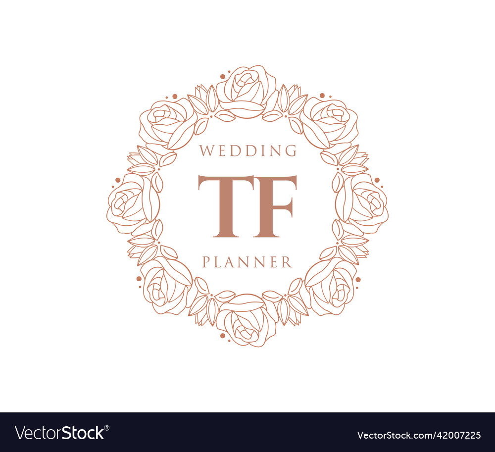 Tf initials letter wedding monogram logos