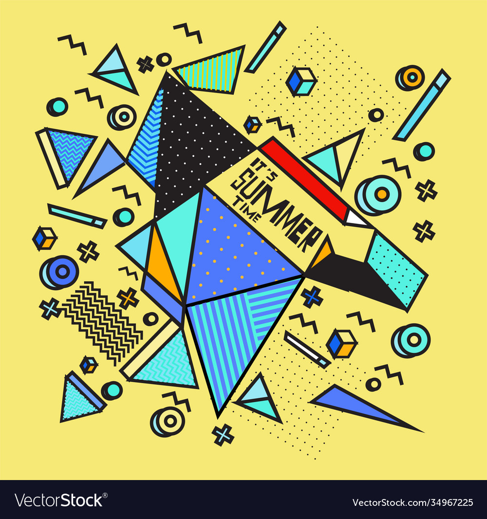 Triangle geometric forms for summer design event vector image Triangle geometric forms for summer design event