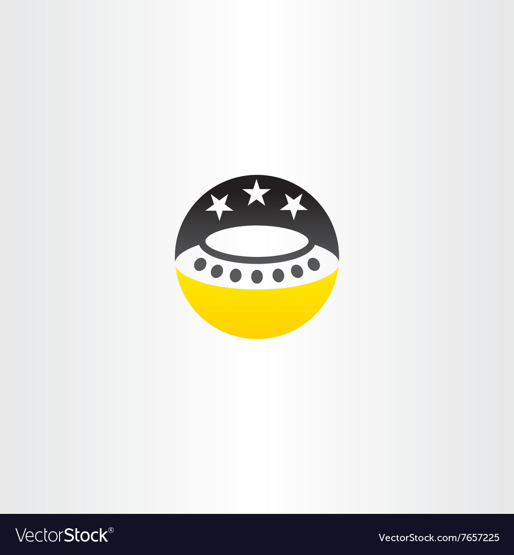 Ufo star night sky icon