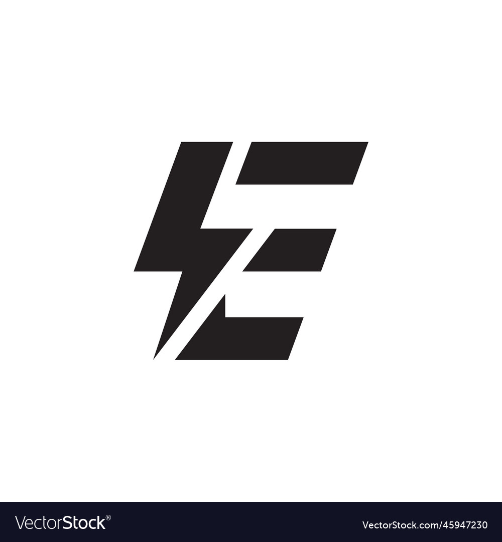 Abstract Letter E Logo Electric Concept Design Vector Image