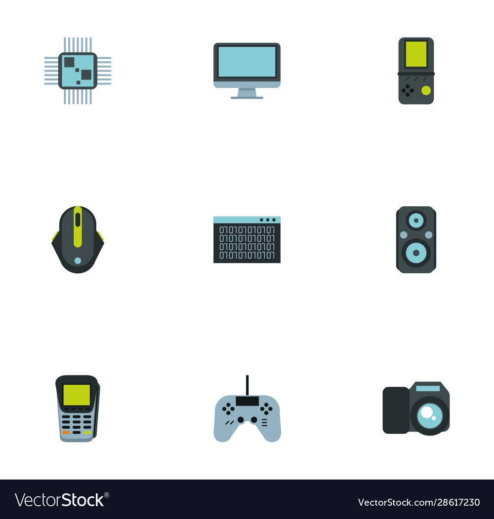 Bundle electronics devices icons vector image Bundle electronics devices icons
