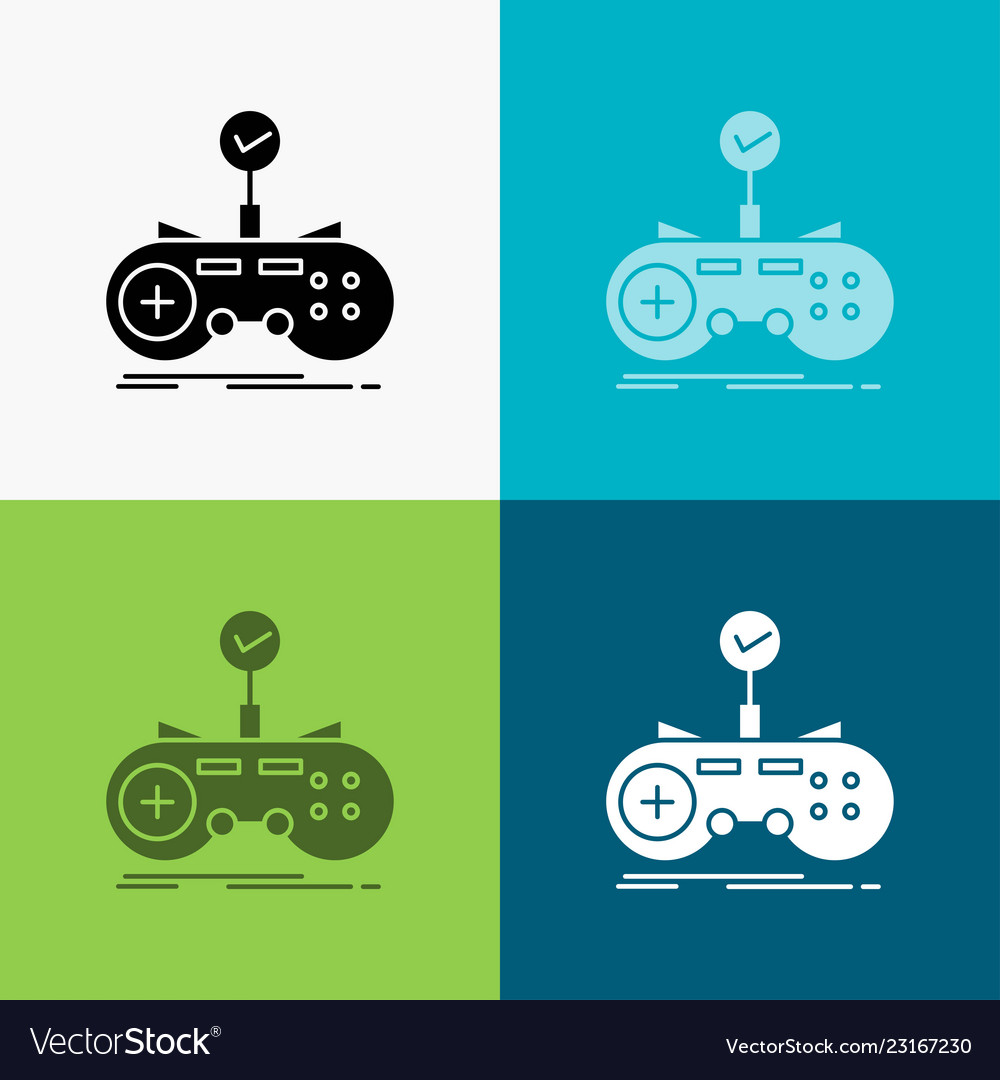 Check controller game gamepad gaming icon over vector image Check controller game gamepad gaming icon over