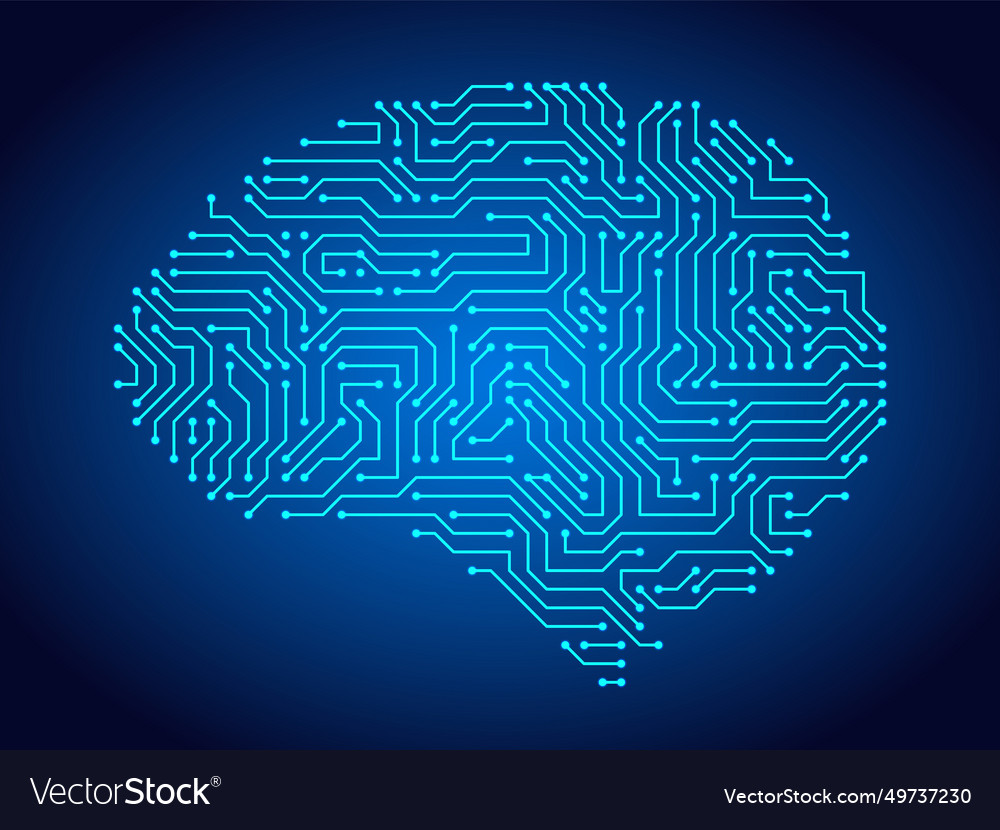 Circuit Board Brains Artificial Intelligence Vector Image Circuit Board Brains Artificial Intelligence Vector Image