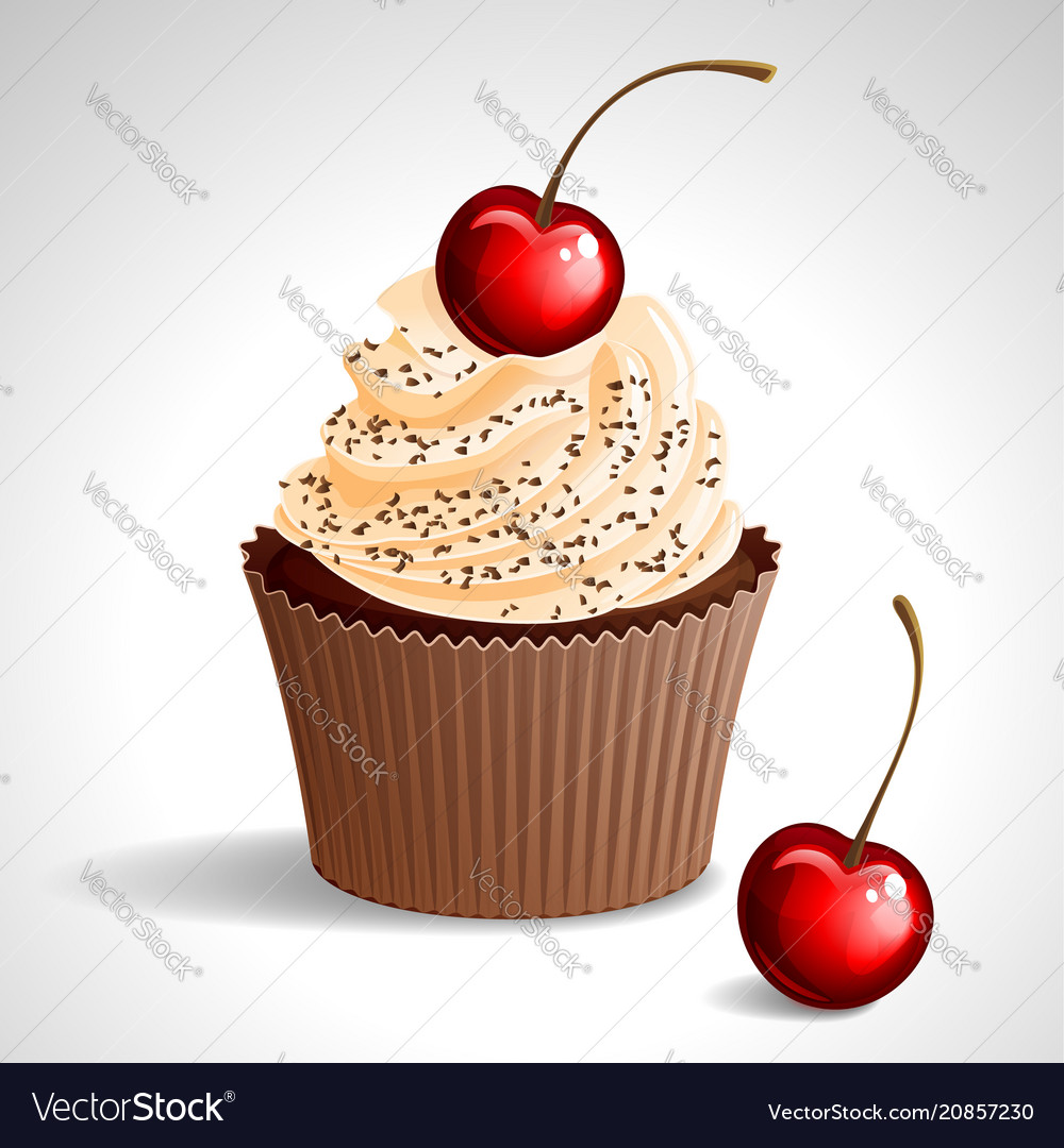 Cupcake with cherry