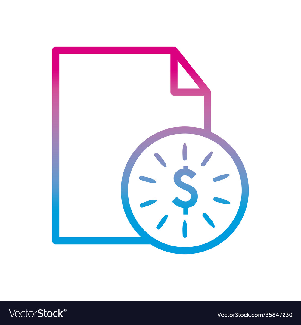 Dollar coin with document gradient style icon
