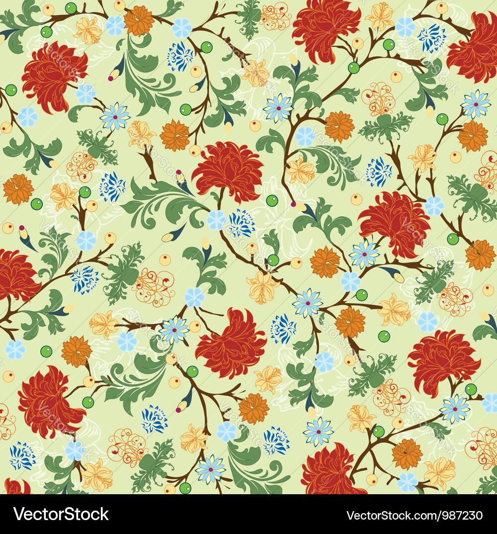 Floral seamless pattern design Royalty Free Vector Image