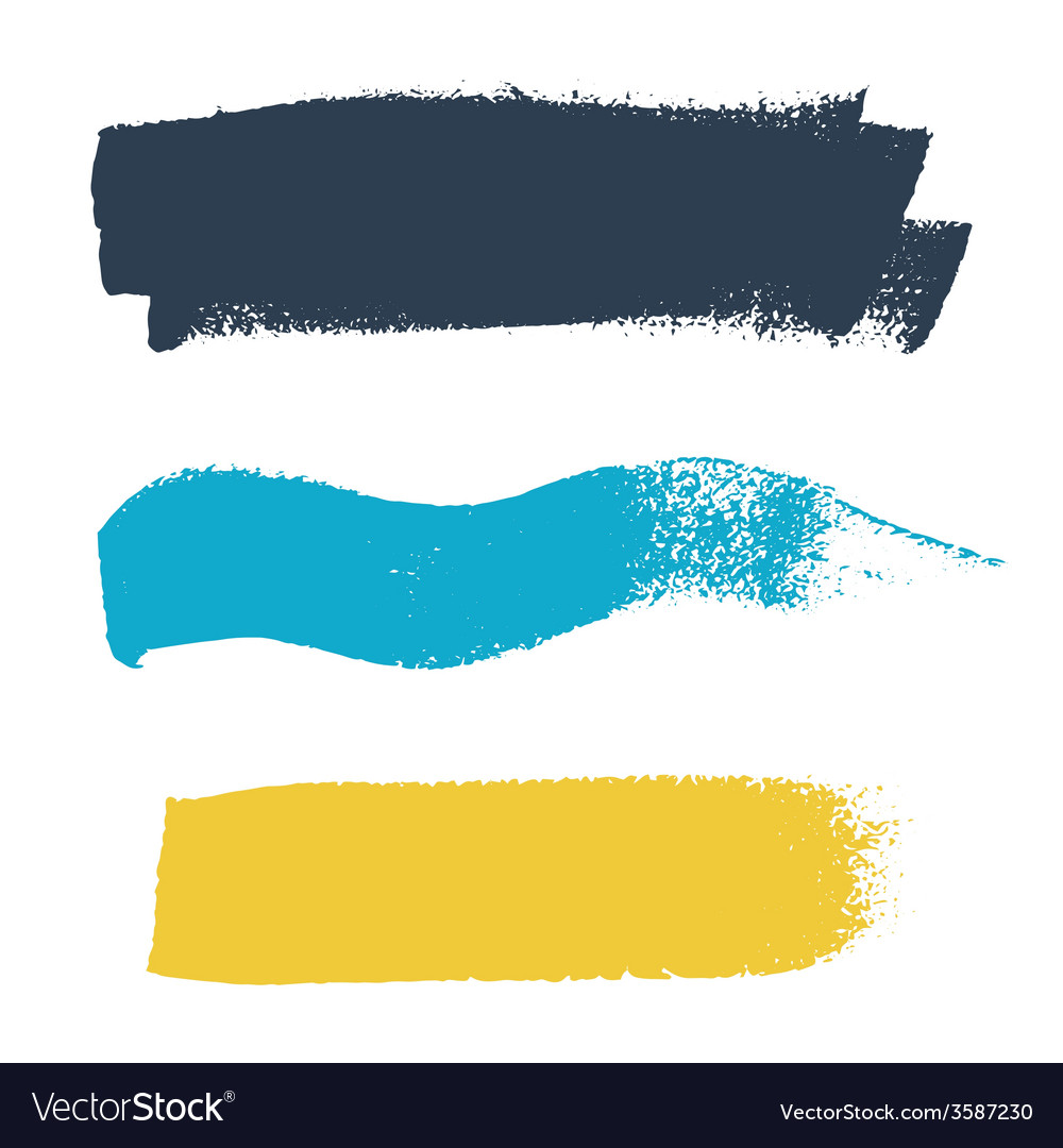 Grunge brush stroke set Royalty Free Vector Image