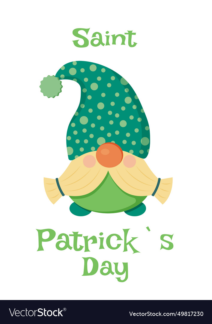 Happy saint patrick s day card with leprechaun