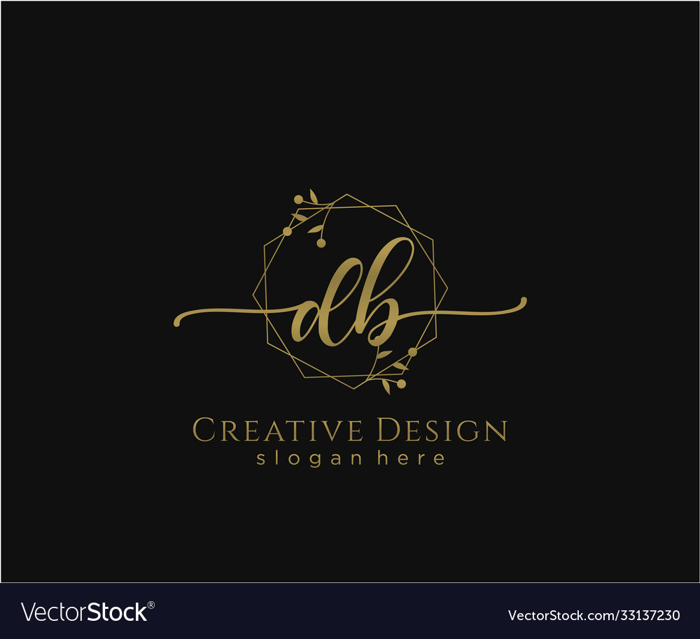 Initial db beauty monogram and elegant logo design
