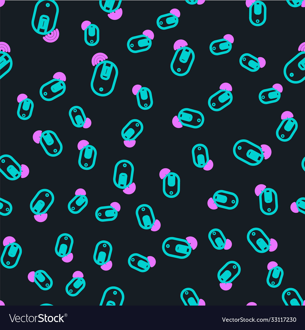 Line wireless computer mouse icon isolated