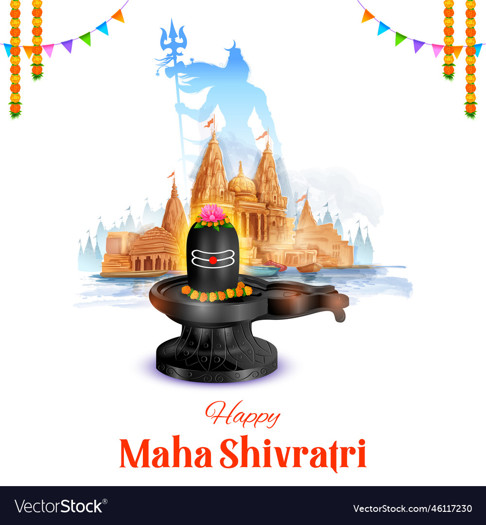 Lord shiva linga indian god of hindu for maha Vector Image