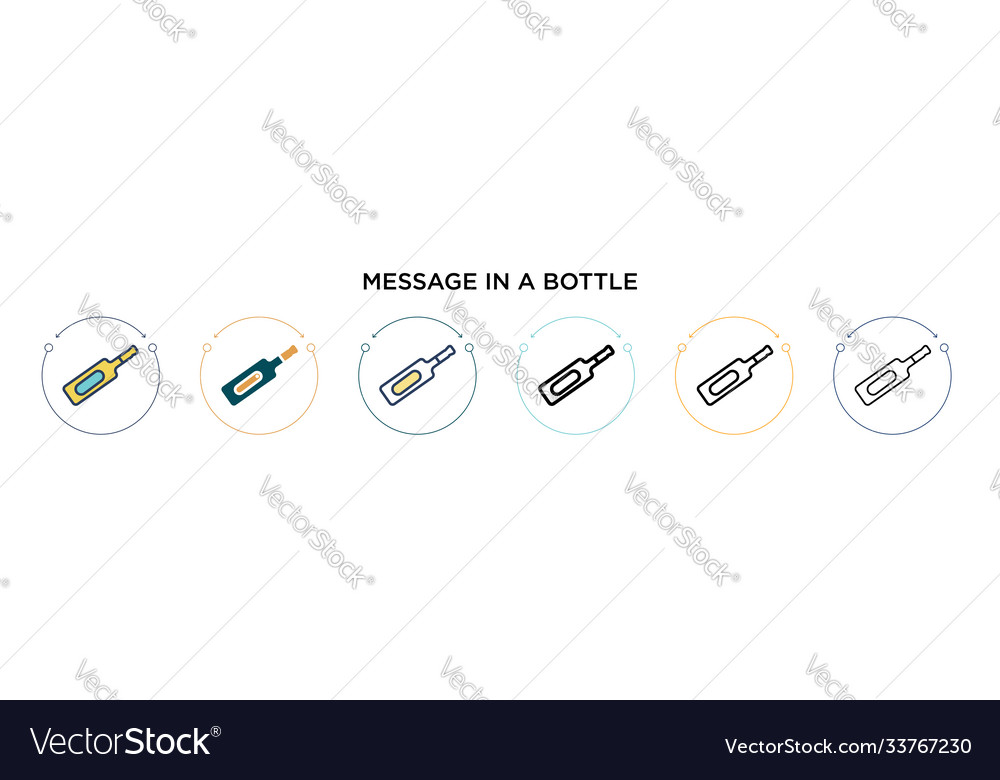 Message in a bottle icon filled thin line Vector Image Message in a bottle icon filled thin line