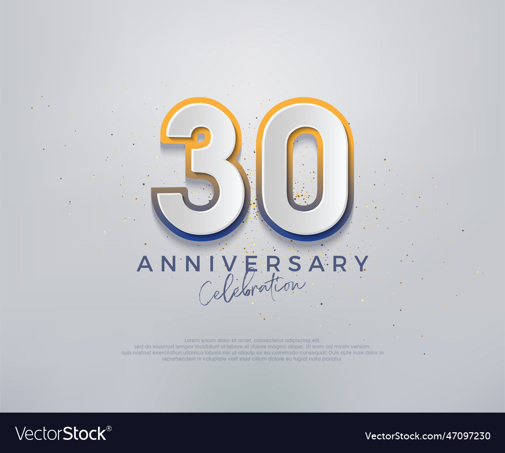 Modern and colorful premium design for 30th Vector Image