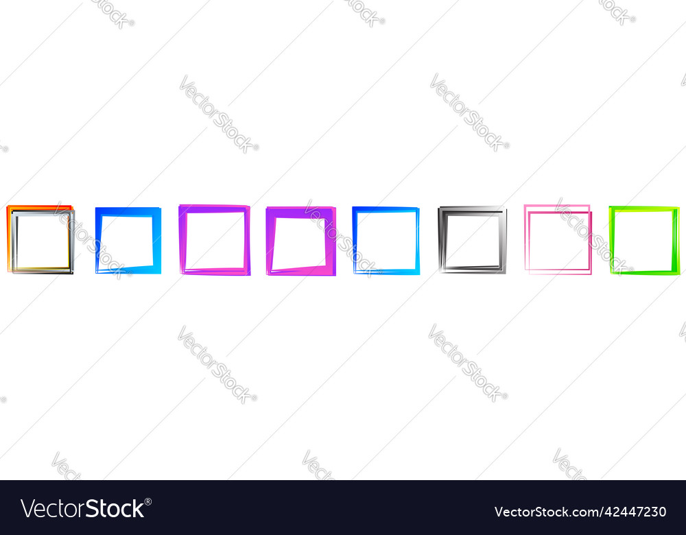 Random square contour frame border element
