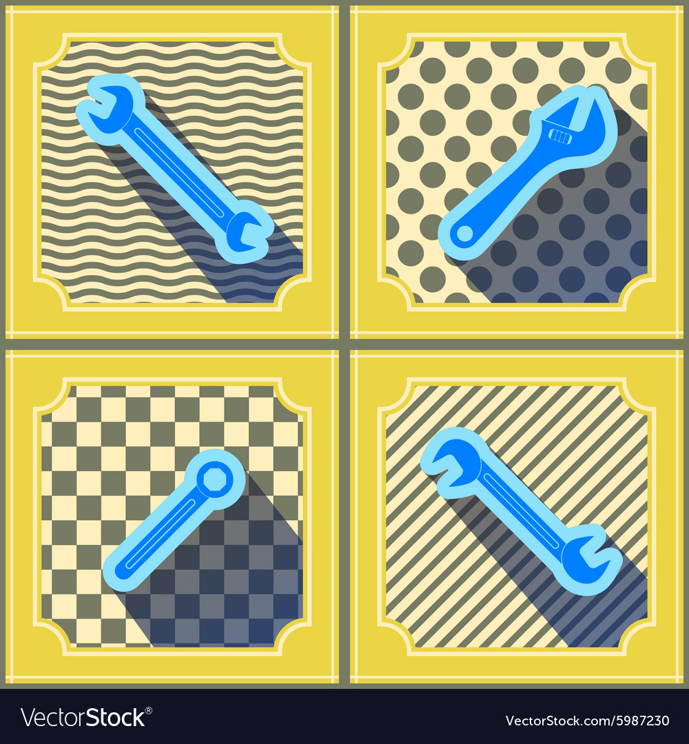 Seamless background with different wrench