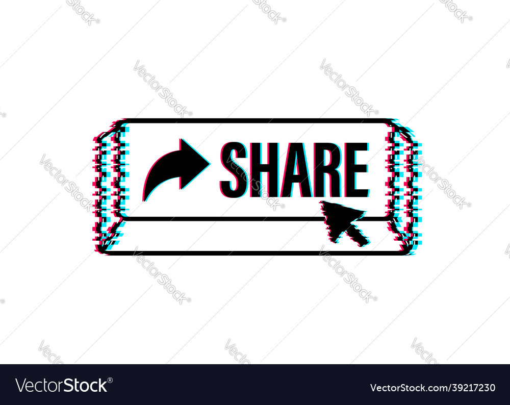 Share button in flat style on blue background