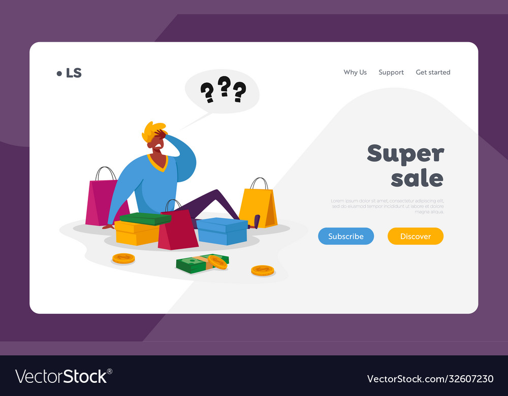 Shopping seasonal sale landing page template man