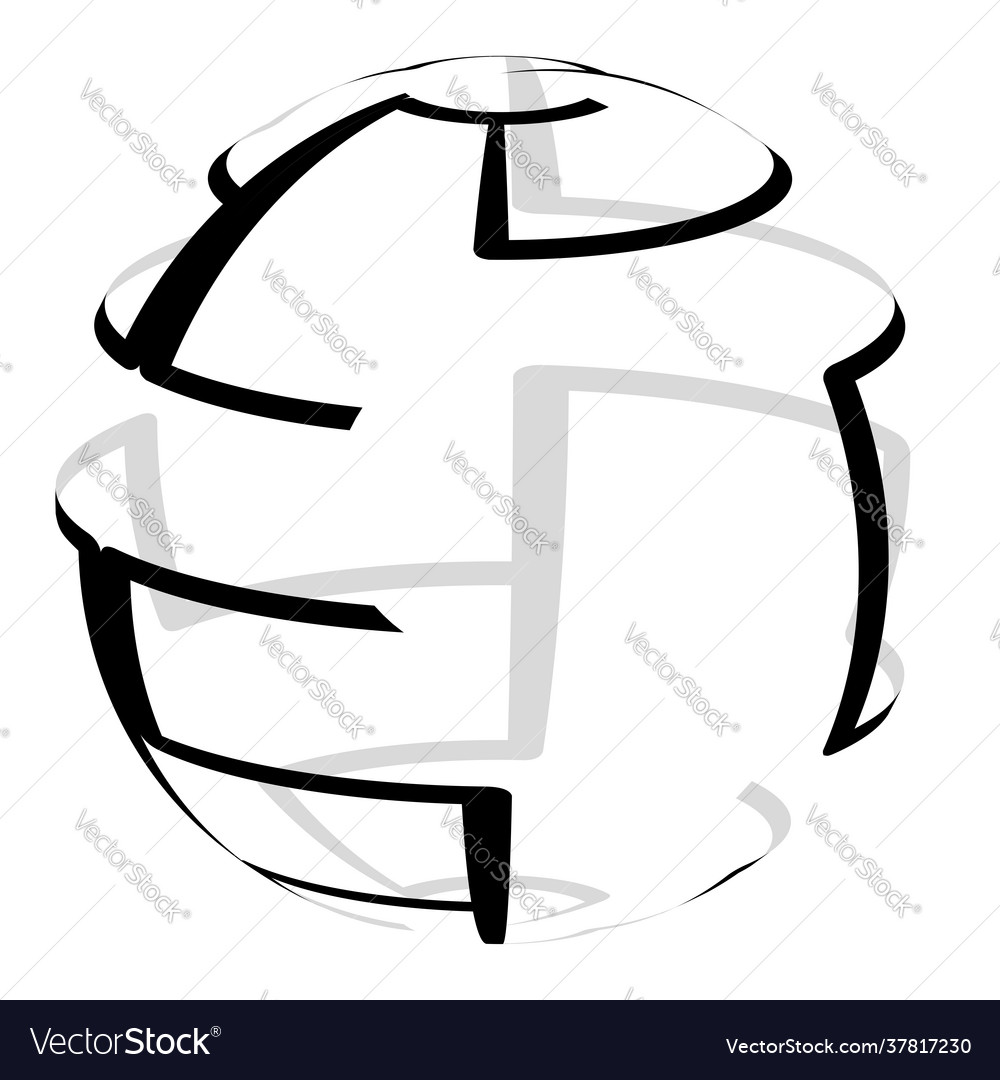 Sphere with random irregular lines icon symbol