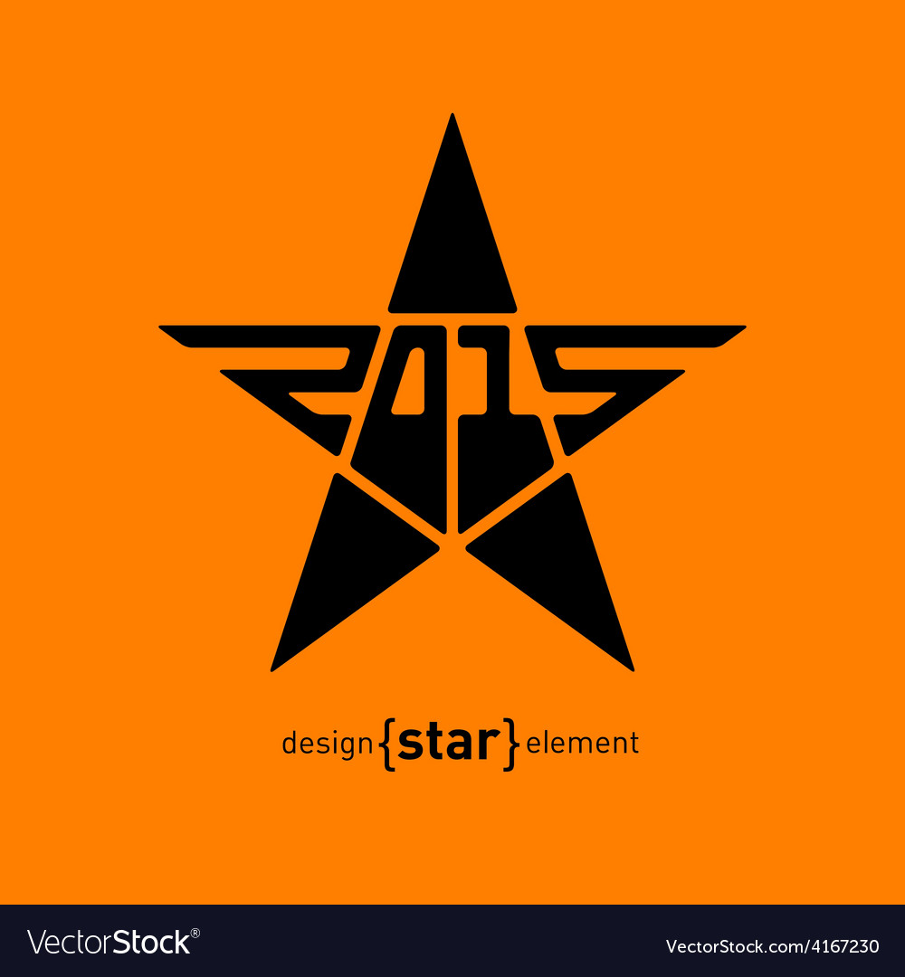 Star with new year date abstract design element