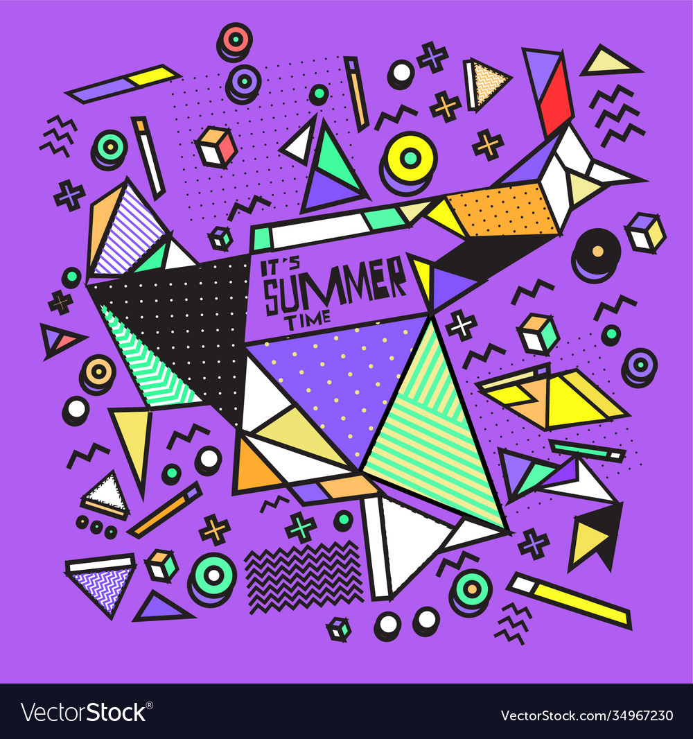 Triangle geometric forms for summer design event vector image Triangle geometric forms for summer design event