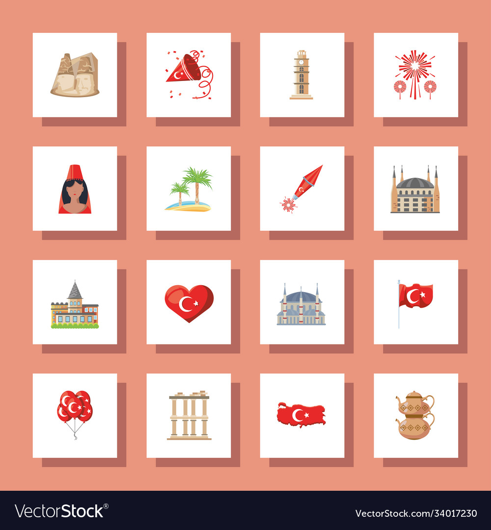Turkish detailed style icons collection
