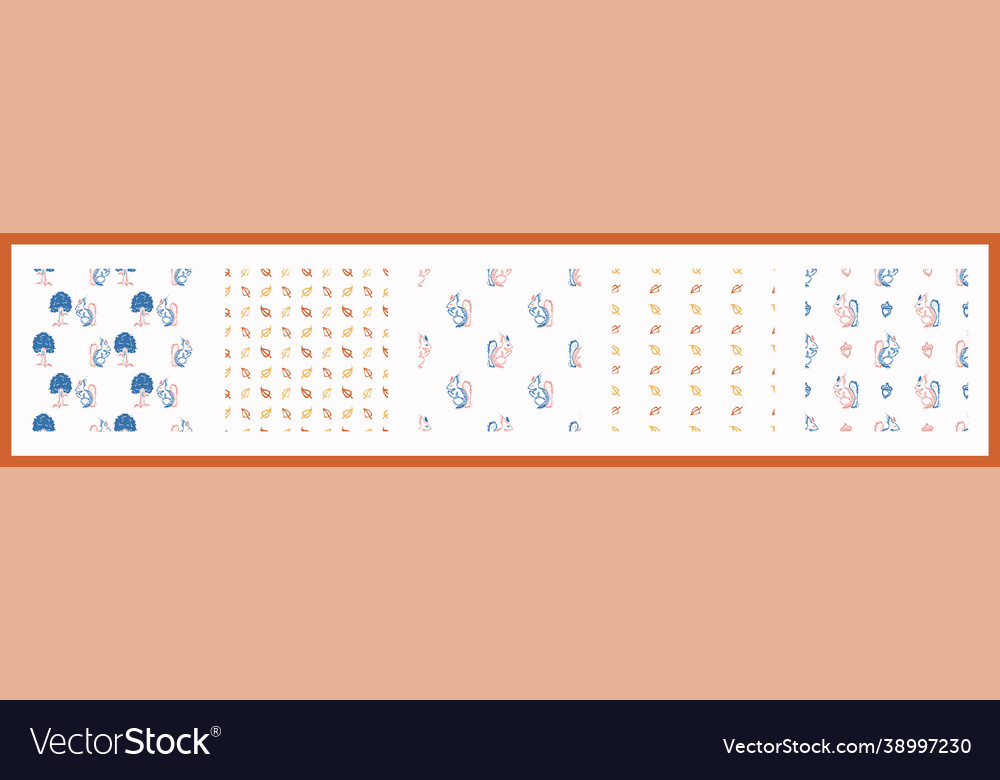 Whimsical style block print shape squirrel pattern vector image Whimsical style block print shape squirrel pattern